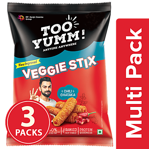 Too Yumm! Veggie Stix - Chilly Chataka, 3x52 g Multipack 
