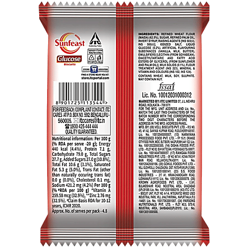 Sunfeast Glucose Biscuits, 5x120 g Multipack 