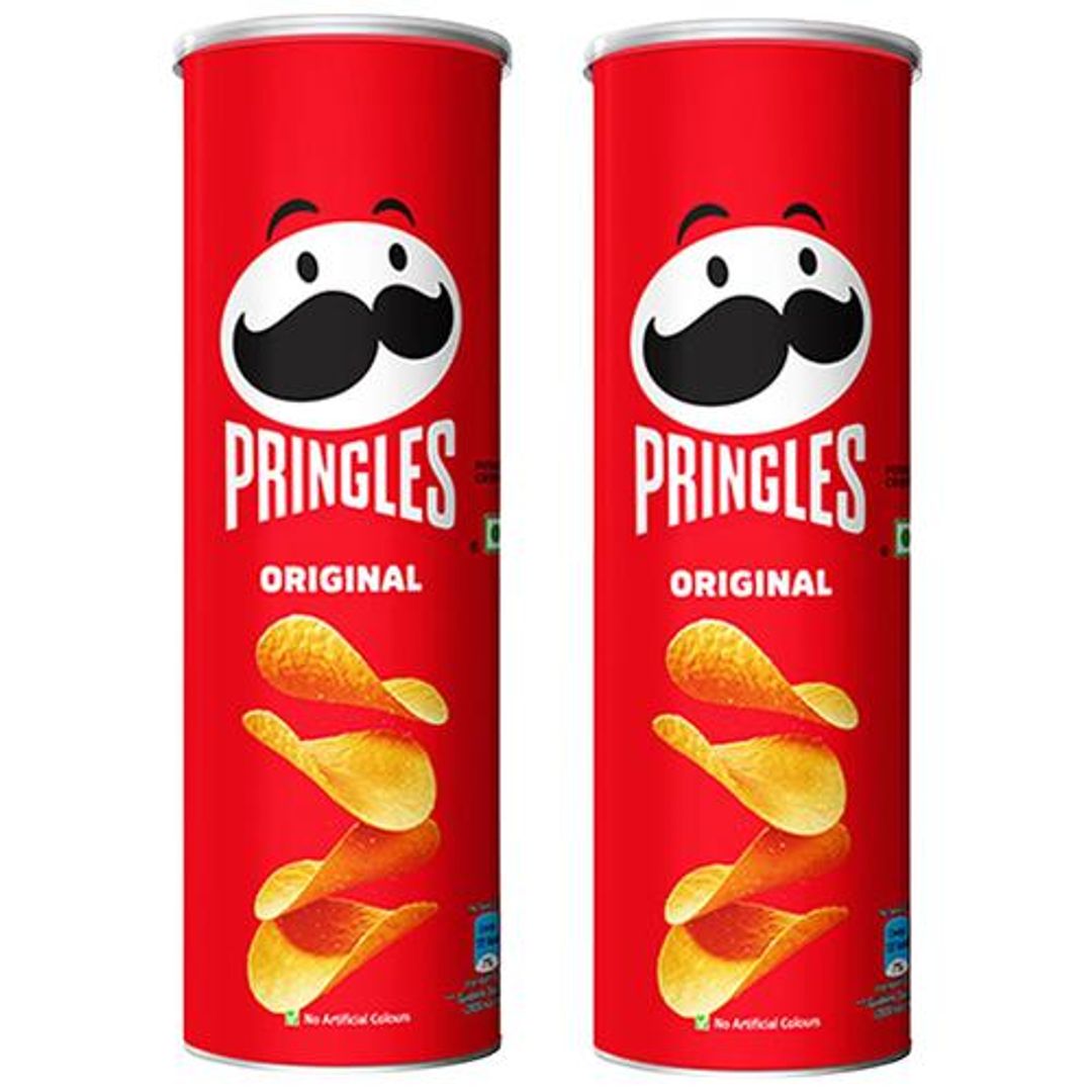 Pringles Original Potato Chips - Classic Salted Flavoured, 2x107 g Multipack