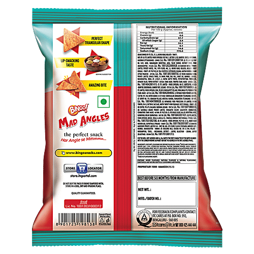 Bingo Mad Angles - Masala Madness, 3x72.5 g Multipack 