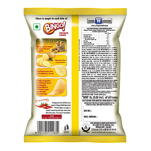 Bingo Yumitos Potato Chips - Original Style, Chilli, 6x52 g Multipack 