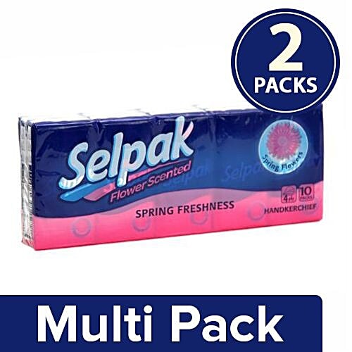 Selpak Flower Perfumed Pocket Hanky Tissue, 2x10 pcs Multipack