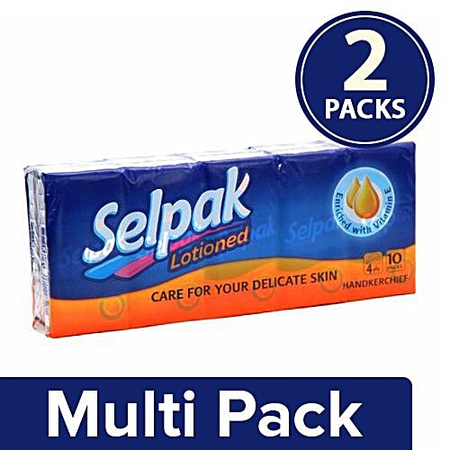Selpak Lotioned Perfumed Pocket Hanky Tissue, 2x10 pcs Multipack 