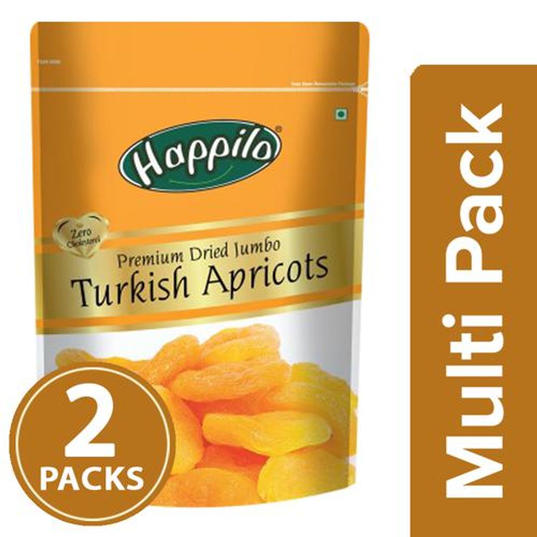 Happilo Apricots - Dried, Premium Turkish, 2x200 g Multipack