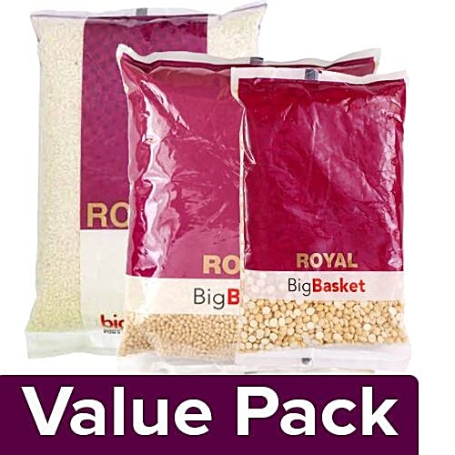 bb Royal Rice - Idli 5 Kg + Urad Gota - Whole 2 Kg + Fried Gram/Bengal Gram 500 Gm, Combo 3 Items 