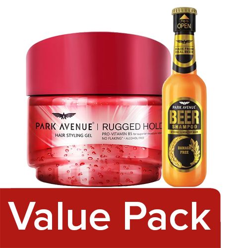 Buy Park Avenue Beer Shampoo Damage Free Hair 180Ml Hair Styling Gel Rugged  Hold 100Ml Combo Online at the Best Price of Rs 240 - bigbasket
