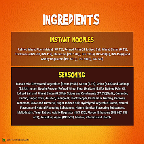 Sunfeast YiPPee! Magic Masala Instant Noodles With Added Veggies, 10x68 g (Multipack)