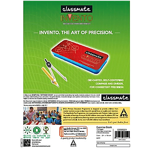 Classmate Four Lines 172 Pages King Size Notebook, 3x1 pc (Multipack)