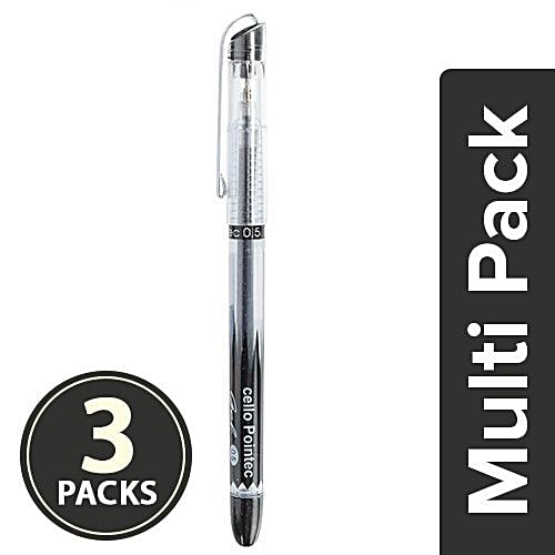 Buy Cello Gel Pen Black, Pointec Online at Best Price of Rs null