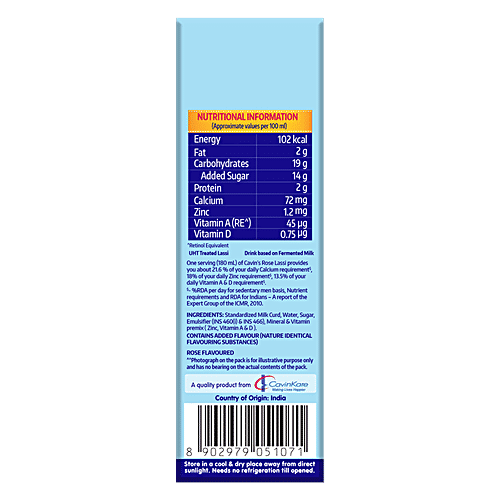 Cavins Rose Lassi, 3x180 ml Multipack 