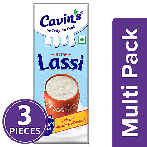 Cavins Rose Lassi, 3x180 ml Multipack 