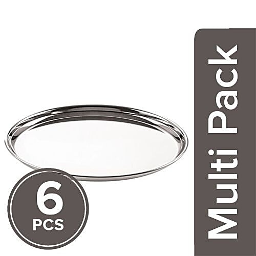 Neelam Buffet Plate - Beggi China, Stainless Steel, 6x12 inch Multipack 
