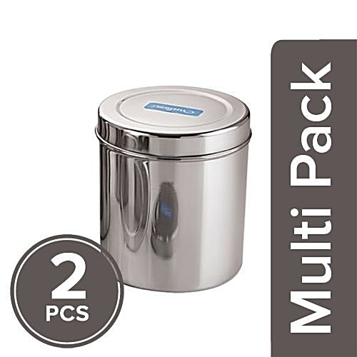 Neelam Canister - Deep Dabba, Storage Container, Stainless Steel, 2x1.8 L Multipack 
