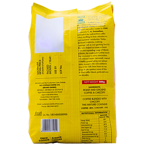 Cothas Coffee Coffee - Powder, Speciality Blend Of Coffee & Chicory Powder, 2x500 g Multipack