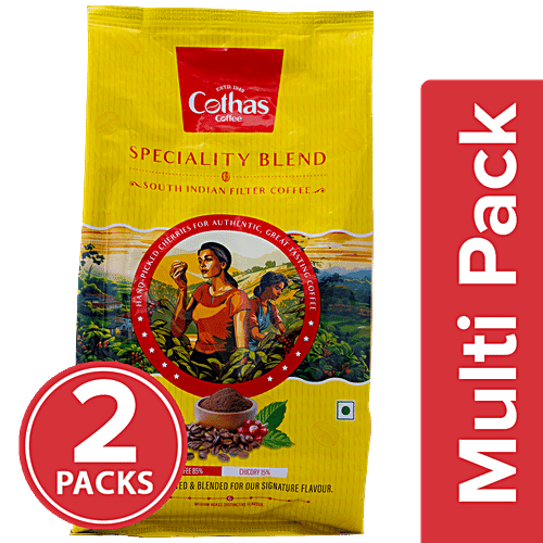 Cothas Coffee Coffee - Powder, Speciality Blend Of Coffee & Chicory Powder, 2x500 g Multipack