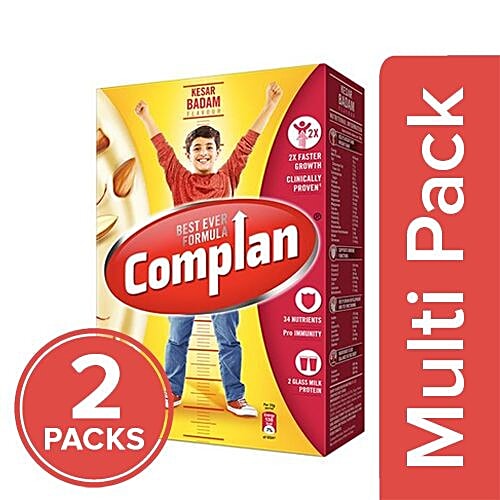Complan Health Drink - Kesar Badam Flavour, 2x500 g Multipack 