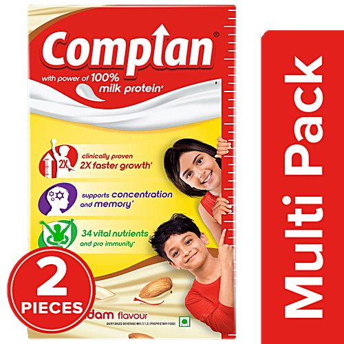 Complan Nutrition Drink Powder - For Kids, Kesar Badam Flavour, 2x500 g (Multipack) 