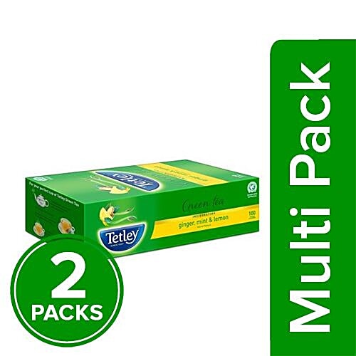 Tetley Green Tea - Ginger, Mint & Lemon, 2x100 pcs Multipack 