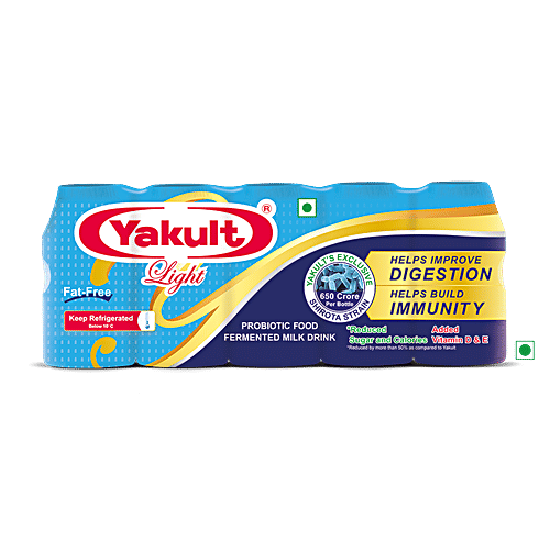 Yakult Probiotic Fermented Milk Drink - Light, 2x(5 x 65 ml each) Multipack 