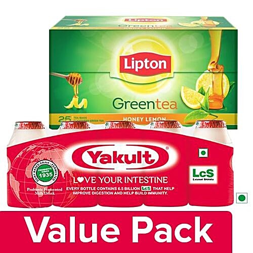 Buy bb Combo Yakult Probiotic Health Drink 325Ml Pack Of 5+Lipton Green