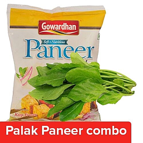 bb Combo Fresho Palak Without Root 250Gm + Gowardhan Fresh Paneer Classic Block 200Gm, Combo (2 Items) 