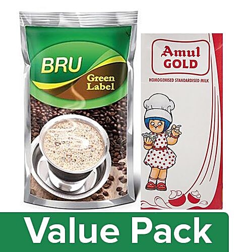 Buy bb Combo Bru Filter Coffee Green Label 200Gm + Amul Gold