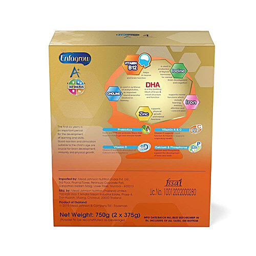 Enfagrow Milk Powder - Vanilla, Nutritional, 2 Years & Above, A+, 3x750 g Multipack 