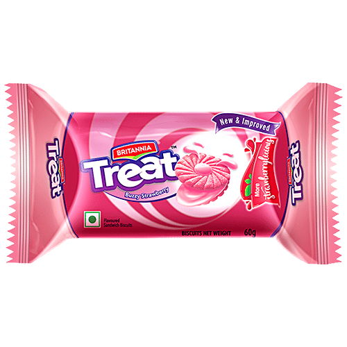 Buy Britannia Treat Strawberry Biscuits Online at Best Price of Rs