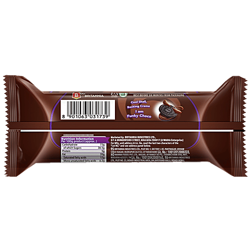 Britannia Treat - Funky Choco Biscuits, 12x60 g Multipack 