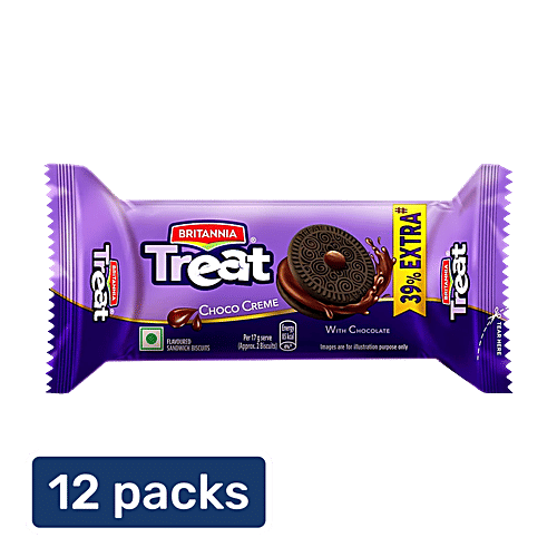 Britannia Treat - Funky Choco Biscuits, 12x60 g Multipack 