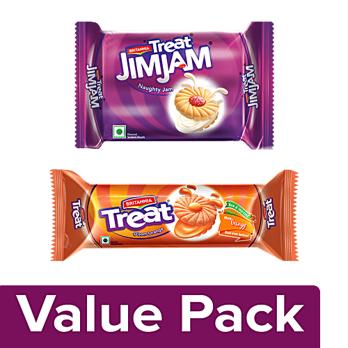Buy Britannia Treat JimJam Biscuits 150gm + Treat Orange Biscuits 150gm
