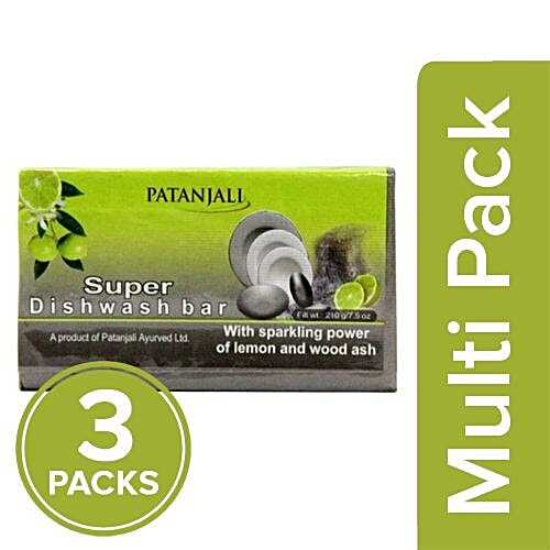 Patanjali Super - Dishwash Bar, 3x160 g Multipack 