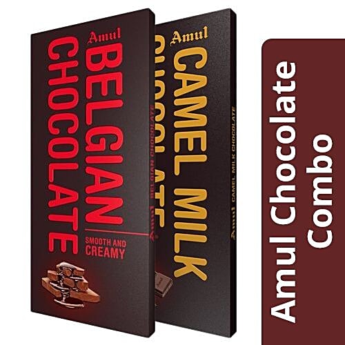 Buy Amul Belgian Milk Chocolate 125 gm + Camel Milk Chocolate 150 gm