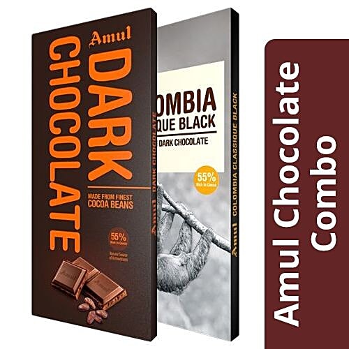 Buy Amul Dark Chocolate 55 Cocoa 150 gm + Colombia Dark Chocolate