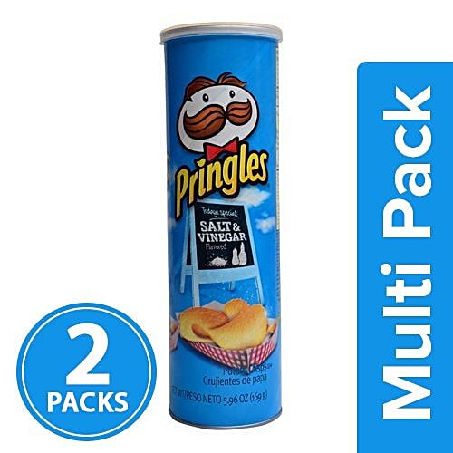Pringles Potato Chips - Salt & Vineger, 2x158 g Multipack 