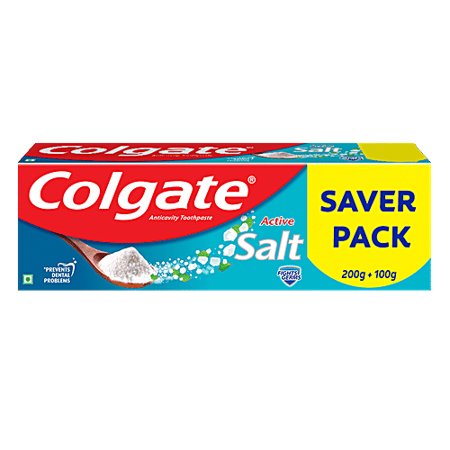 Colgate Toothpaste - Active Salt Saver Pack, Salt & Minerals, 2x300 g Multipack 