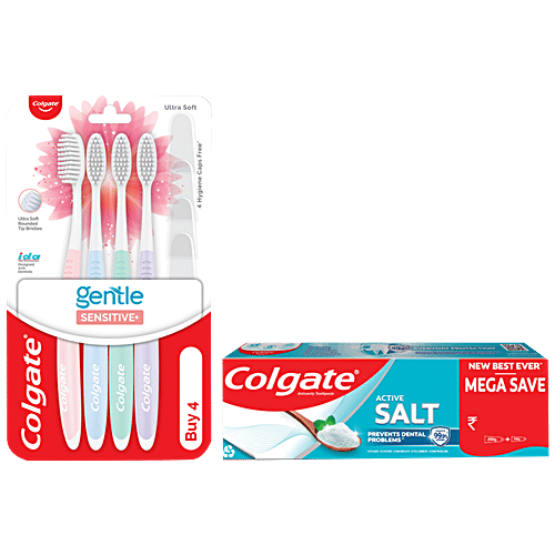 Buy Colgate Active Salt Toothpaste Saver Pack 300g + Sensitive Soft