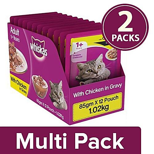 Buy Whiskas Wet cat Food Chicken in Gravy for Adult cats, +1 year