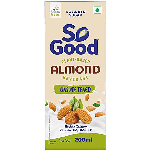 So Good Almond Milk - Natural, Unsweetened, 200 ml Multipack 