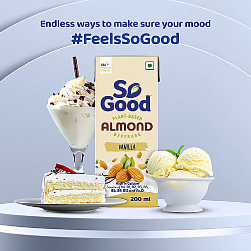 So Good Almond Milk - Vanilla, 200 ml Multipack 