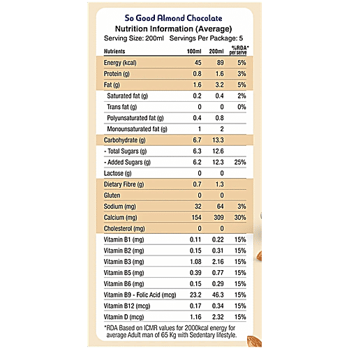 So Good Almond Milk - Chocolate, 200 ml Multipack 