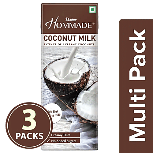 Dabur Hommade - Coconut Milk, 3x200 ml Multipack 