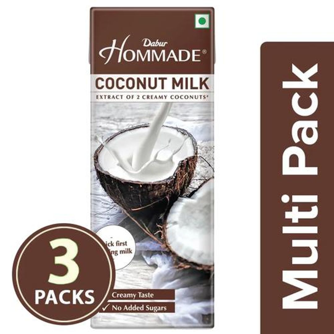 Dabur Hommade - Coconut Milk, 3x200 ml Multipack