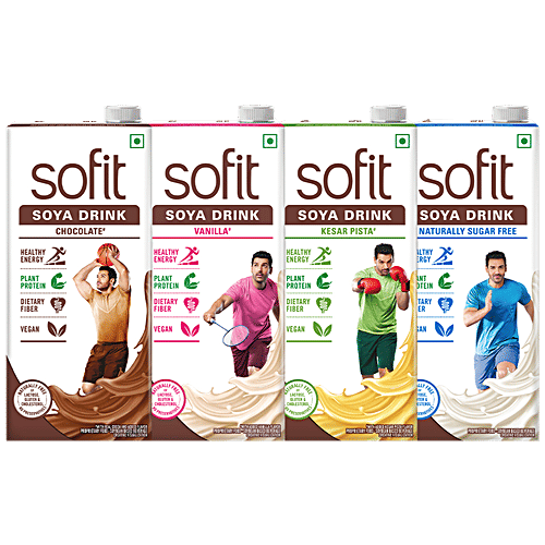 Sofit  Soya Drink Kesar Pista, 3 x 1 L (Multipack) 