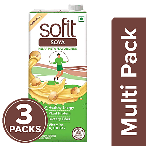 Sofit  Soya Drink Kesar Pista, 3 x 1 L (Multipack) 