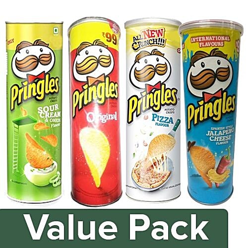 Buy Pringles Potato Crisps Original + Sour Cream & Onion + Pizza