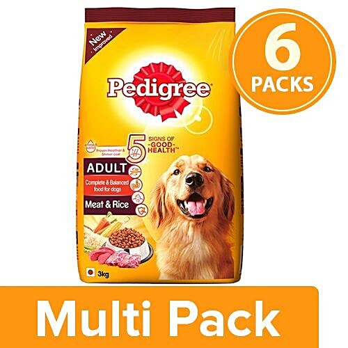 Buy Pedigree Dry Dog Food Meat & Rice, for Adult Dogs Online at Best