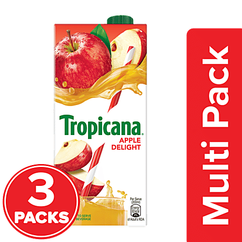 Tropicana Fruit Juice - Delight, Apple, 3x1 L Multipack 