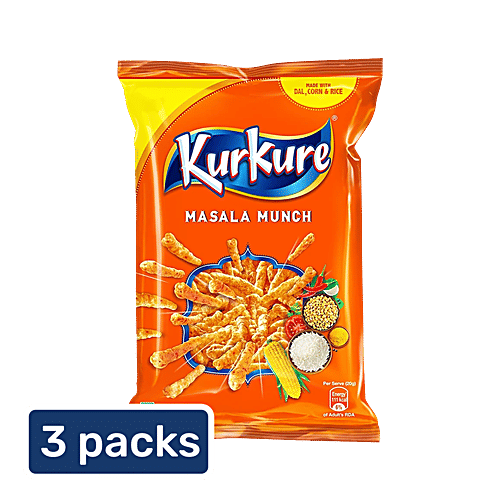 Kurkure Namkeen - Masala Munch, 3x75 g Multipack 