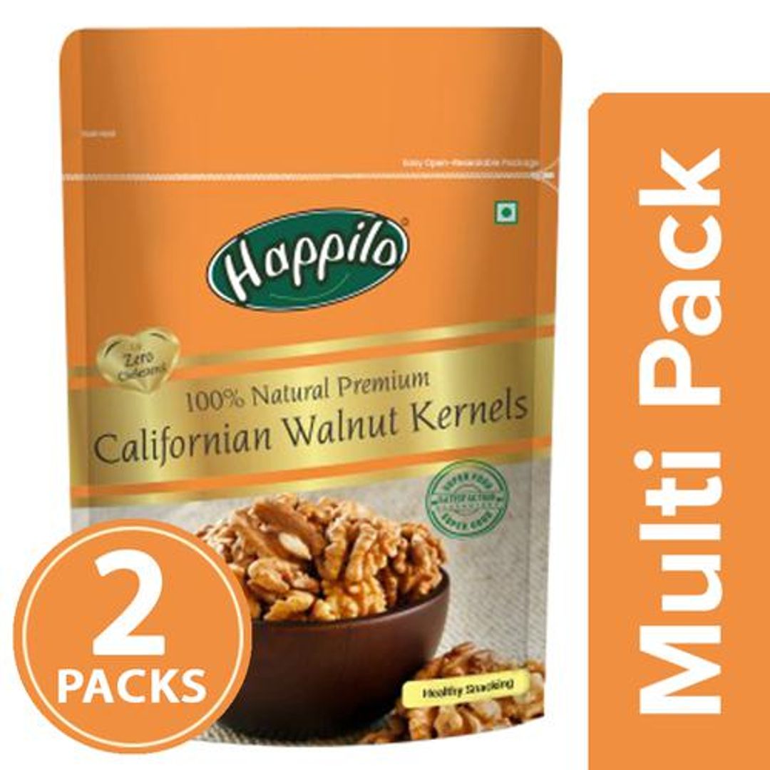 Happilo Walnuts - Kernels, 100% Natural Premium Californian, 2x200 g Multipack